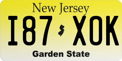 NJ license plate I87XOK