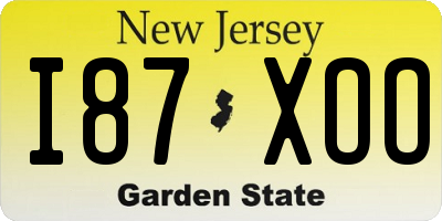 NJ license plate I87XOO