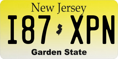 NJ license plate I87XPN