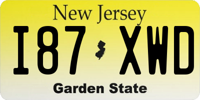 NJ license plate I87XWD