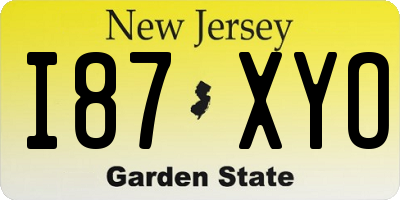 NJ license plate I87XYO