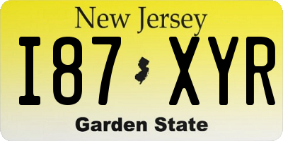 NJ license plate I87XYR