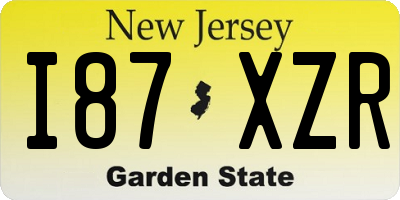 NJ license plate I87XZR