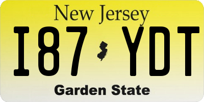 NJ license plate I87YDT