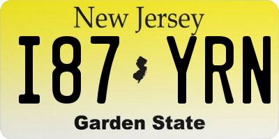 NJ license plate I87YRN