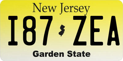 NJ license plate I87ZEA