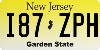 NJ license plate I87ZPH