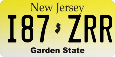 NJ license plate I87ZRR