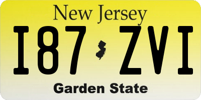 NJ license plate I87ZVI