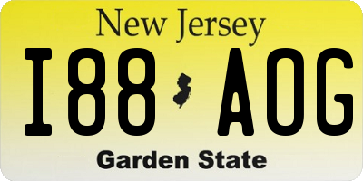 NJ license plate I88AOG