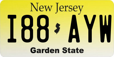 NJ license plate I88AYW