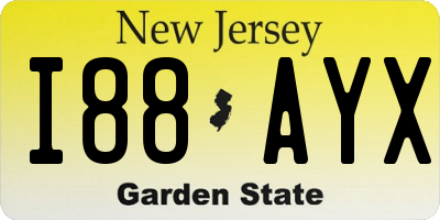 NJ license plate I88AYX
