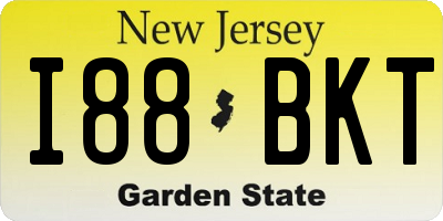 NJ license plate I88BKT