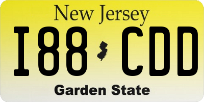 NJ license plate I88CDD