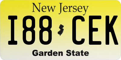 NJ license plate I88CEK
