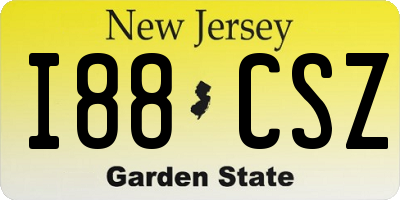 NJ license plate I88CSZ