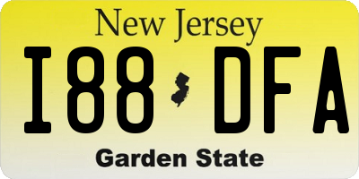 NJ license plate I88DFA