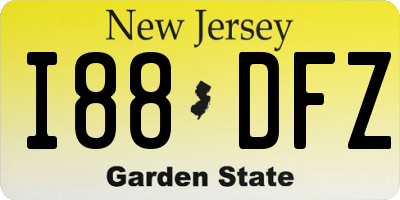 NJ license plate I88DFZ