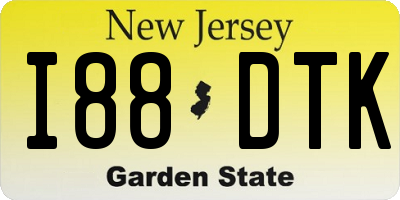 NJ license plate I88DTK