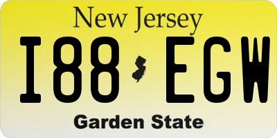 NJ license plate I88EGW