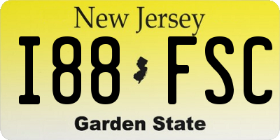 NJ license plate I88FSC