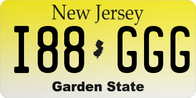 NJ license plate I88GGG