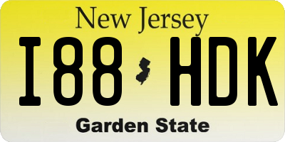 NJ license plate I88HDK