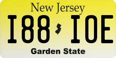 NJ license plate I88IOE