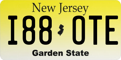 NJ license plate I88OTE