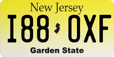 NJ license plate I88OXF