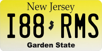 NJ license plate I88RMS