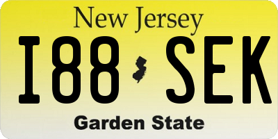 NJ license plate I88SEK