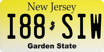 NJ license plate I88SIW