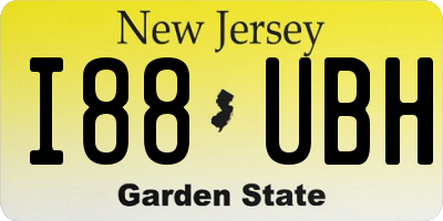 NJ license plate I88UBH