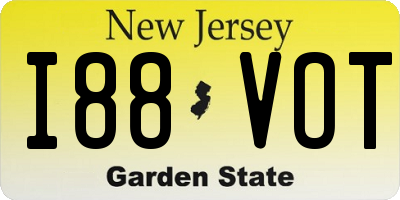 NJ license plate I88VOT