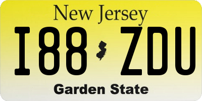 NJ license plate I88ZDU