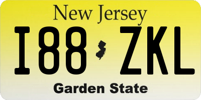 NJ license plate I88ZKL