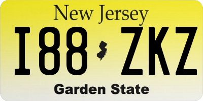 NJ license plate I88ZKZ