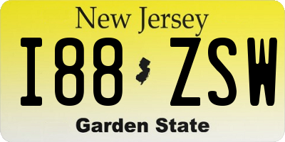 NJ license plate I88ZSW