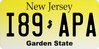 NJ license plate I89APA