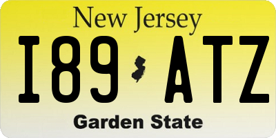 NJ license plate I89ATZ