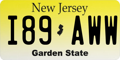 NJ license plate I89AWW