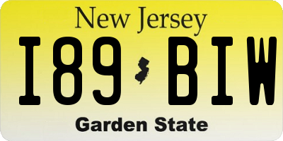 NJ license plate I89BIW
