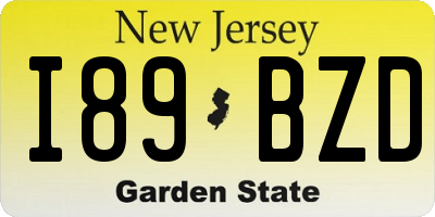 NJ license plate I89BZD