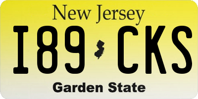 NJ license plate I89CKS