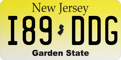 NJ license plate I89DDG