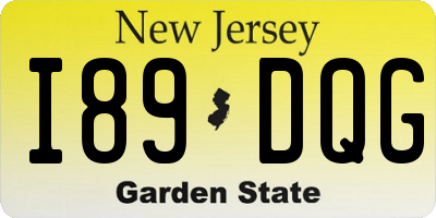 NJ license plate I89DQG