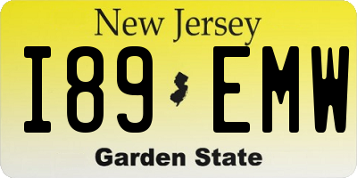 NJ license plate I89EMW