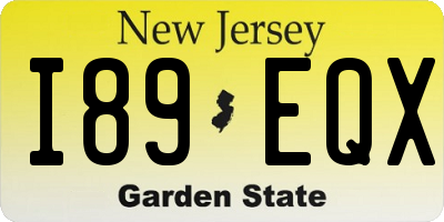 NJ license plate I89EQX