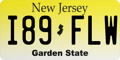 NJ license plate I89FLW